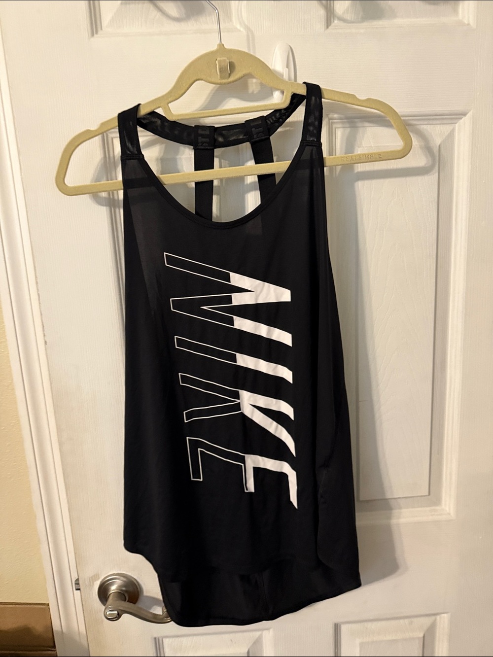 Nike Black Tank Top with Vertical White Logo